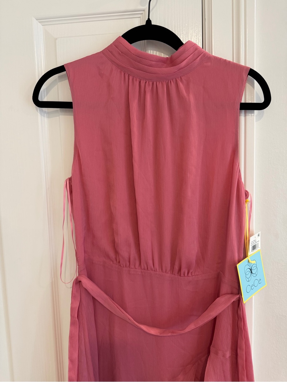 CeCe Pink High-Low Ruffled Halter Dress - Picture 4 of 6